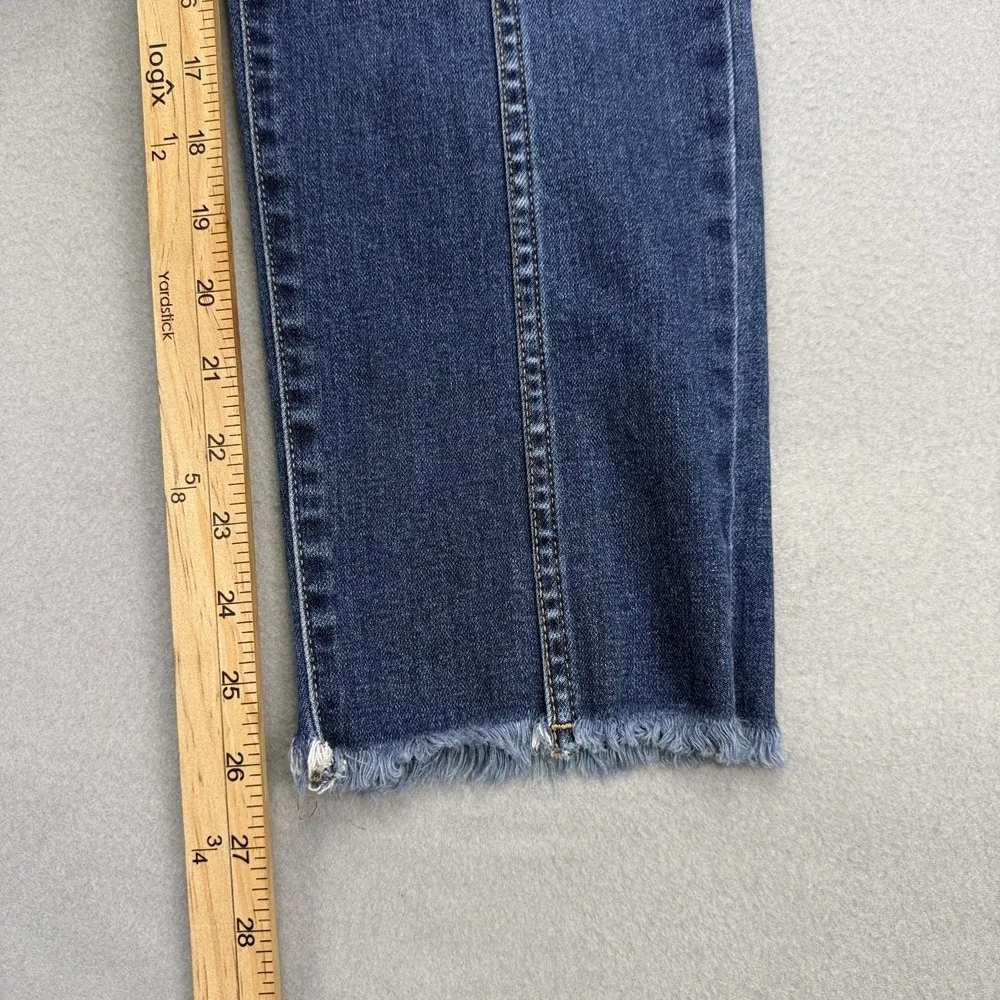 ANA Women's‎ Jeans Size 6 High Rise Stretch Panel Straight Leg Crop Raw Hem